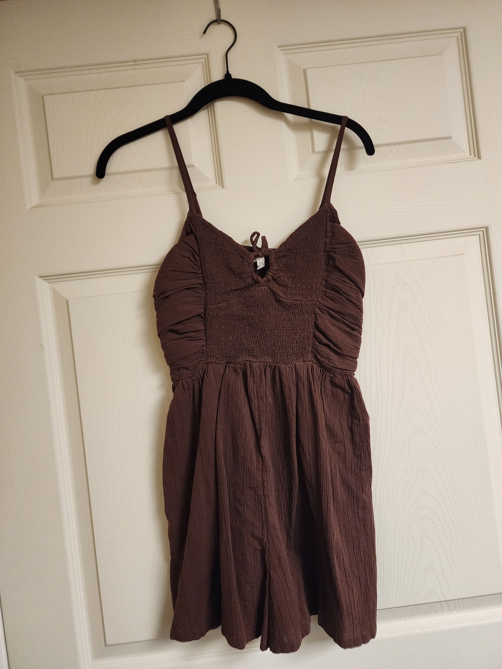 aerie Brown Smocked Sundress Romper